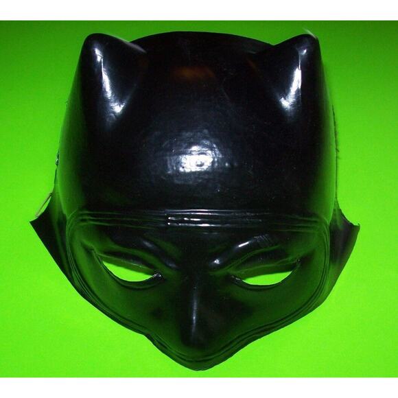 Batman Mask Vintage Halloween Costume Cowl New Old Stock Soft Plastic SuperHero - Picture 2 of 12